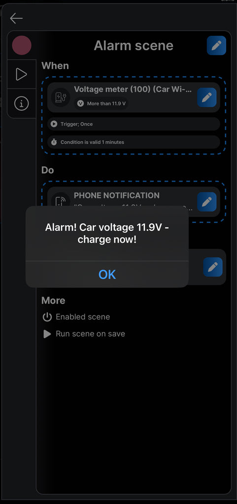 Get alerts when your car voltage exceeds your set range