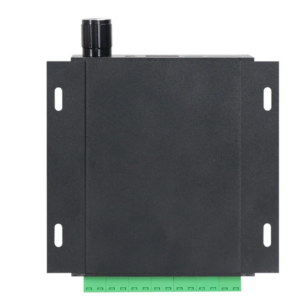 EV sounder for pedestrian alerts, Black PAWS-EX unit, bottom mounting viewfrom 8Wired