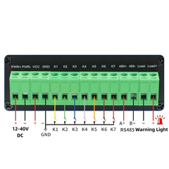 Black PAWS unit, terminal block wiring legend, 8Wired