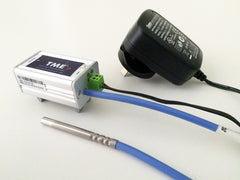 TME-P-DIN-RAIL Ethernet Temperature Thermometer runs over extended power range.