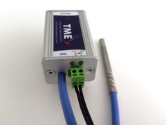 TME-P-DIN-RAIL with screw terminals. Ethernet Temperature Thermometer runs over extended power range, from Equals Greater Than