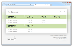 Papago 2TH-WIFI 2-Channel environmental monitoring solution, with humidity and temperature sensor options, over Wi-Fi