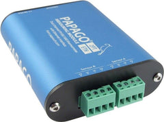 Papago with PT100 PT1000 terminal block connectors over ETHERNET 2PT-ETH 2-Channel environmental monitoring solution, with PT-100 PT-1000 connections, over Ethernet