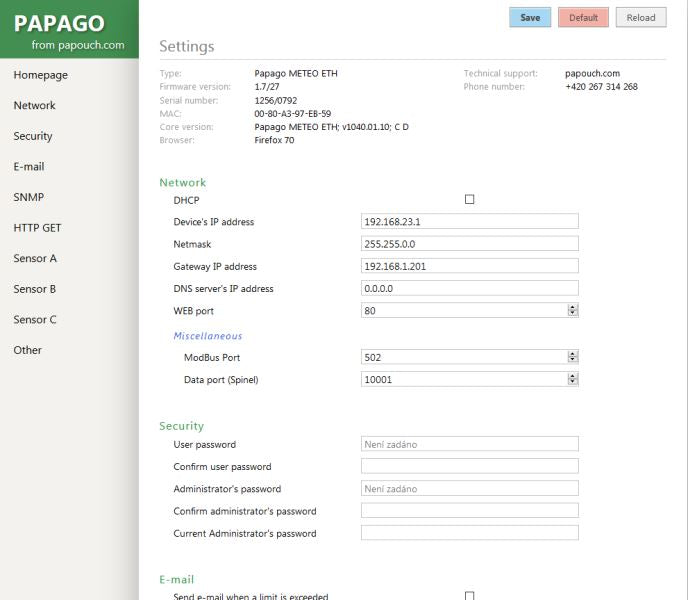 Papago Meteo ETH: with CO2 Sensor