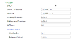 1 temperature sensor / thermometer on PoE capable networked Ethernet monitoring unit, dual sensor ports, with email alerts, web interface (model: Papago-2TH-Eth-1TS)