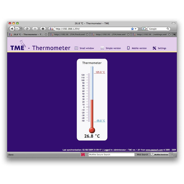 Server Room Tme Ethernet Thermometer Web Gui Email Alerts 8wired Australia