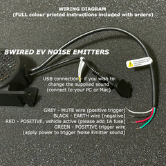 8Wired EV Noise Emitter wiring diagram 4 wires, photo of EV Noise maker including USB port