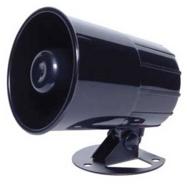 Black PAWS-EX external speaker unit for EV pedestrian alerts, 15w from 8Wired