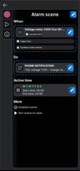 Set alerts with custom messages for when your 12v battery goes below a set range