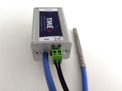 TME-P-DIN-RAIL with screw terminals. Ethernet Temperature Thermometer runs over extended power range, from 8Wired