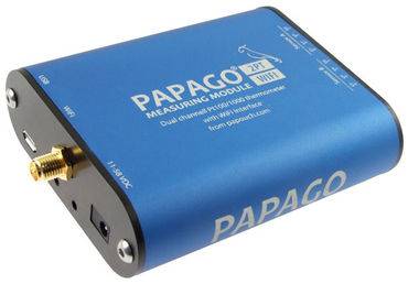 Papago with PT100 PT1000 terminal block connectors over Wi-Fi 2PT-WIFI 2-Channel environmental monitoring solution, with PT-100 PT-1000 connections, over Wi-Fi