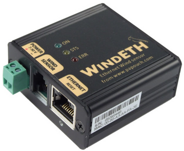WindETH Ethernet anemometer wind speed measurement sensor over Ethernet
